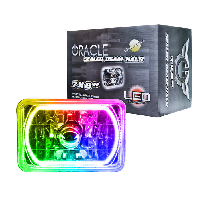 Oracle Pre-Installed Lights 7x6 IN. Sealed Beam ColorSHIFT Halo SEE WARRANTY 6908-333