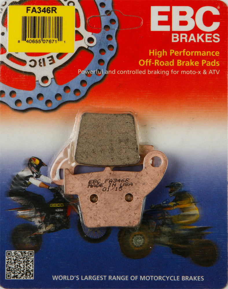 EBC Brakes R Series Sintered Rear Brake Pads Fits Honda Compatible for Honda CR125R 2002-2007 FA346R