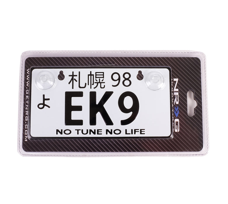 NRG Mini JDM Style Aluminum License Plate (Suction-Cup Fit/Universal) EK9 MP-001-EK9