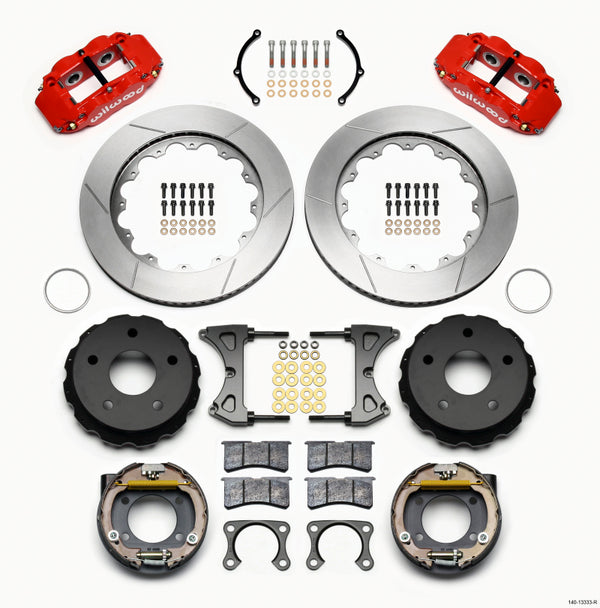 Wilwood Narrow Superlite 4R Rear P-Brk Kit 14.00in Red Big Ford 2.36in Off Bronco 5 x 5.50 140-13333-R