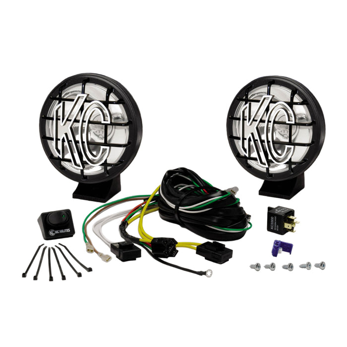 KC HiLiTES Apollo Pro 5in. Halogen Light 55w Spot Beam (Pair Pack System) Black 450