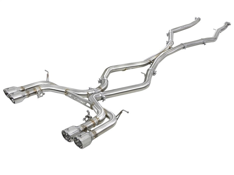 aFe MACH Force-Xp 3.5in. 304 SS C/B Exhaust w/o Muffler 15-18 BMW X5 M V8-4.4L (tt) Polished Tip 49-36342-P