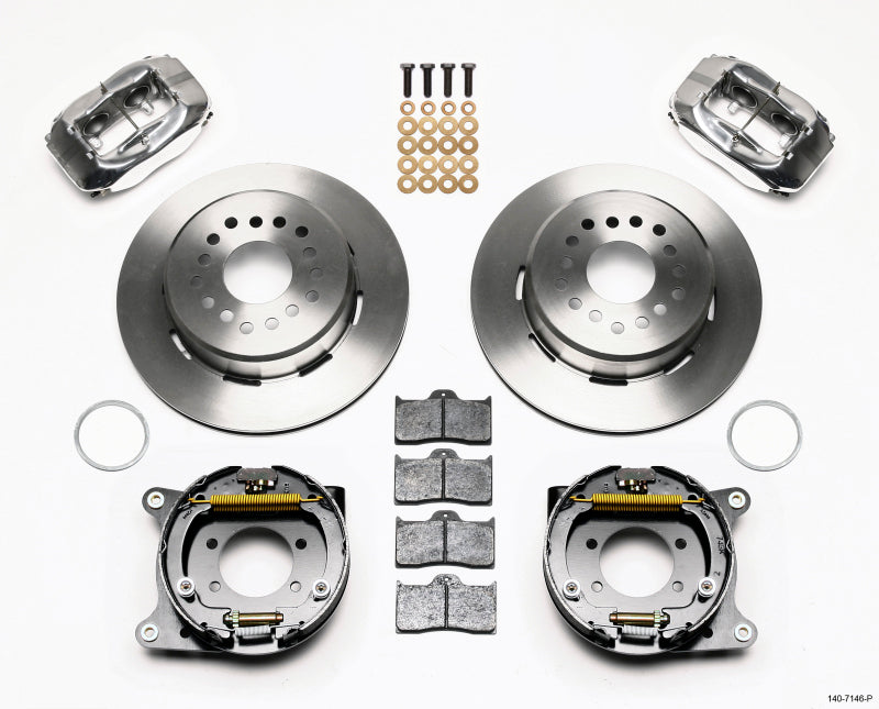 Wilwood Forged Dynalite P/S Park Brake Kit Polished Ford 8.8 w/2.5in Offset-5 Lug 140-7146-P