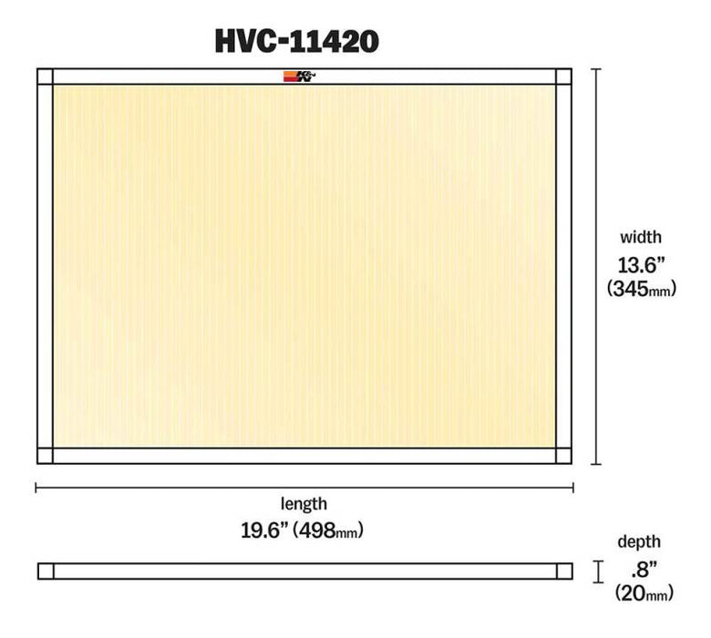 K&N HVAC Filter 14 x 20 x 1 HVC-11420