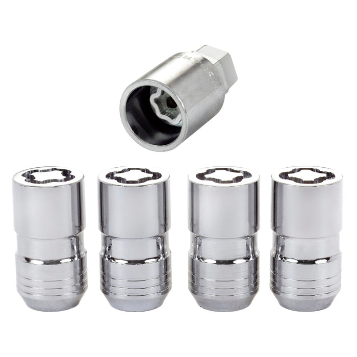 McGard Wheel Lock Nut Set 4pk. (Cone Seat) M14X1.5 / 21mm & 22mm Dual Hex / 1.639in. L Chrome 24215