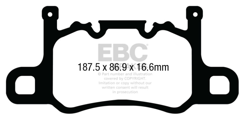 EBC 13-15 Porsche 911 (991) (Cast Iron Rotor only) 3.8 GT3 Yellowstuff Rear Brake Pads DP42207R