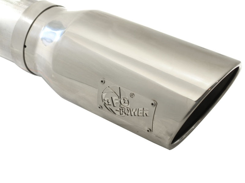 aFe Atlas 5in DPF-Back Aluminized Steel Exh Sys, Ford Diesel Trucks 08-10 V8-6.4L (td) Polished tip 49-03054-P