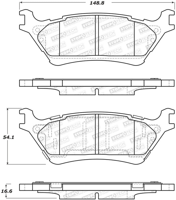 StopTech Street Brake Pads Rear 308.1602