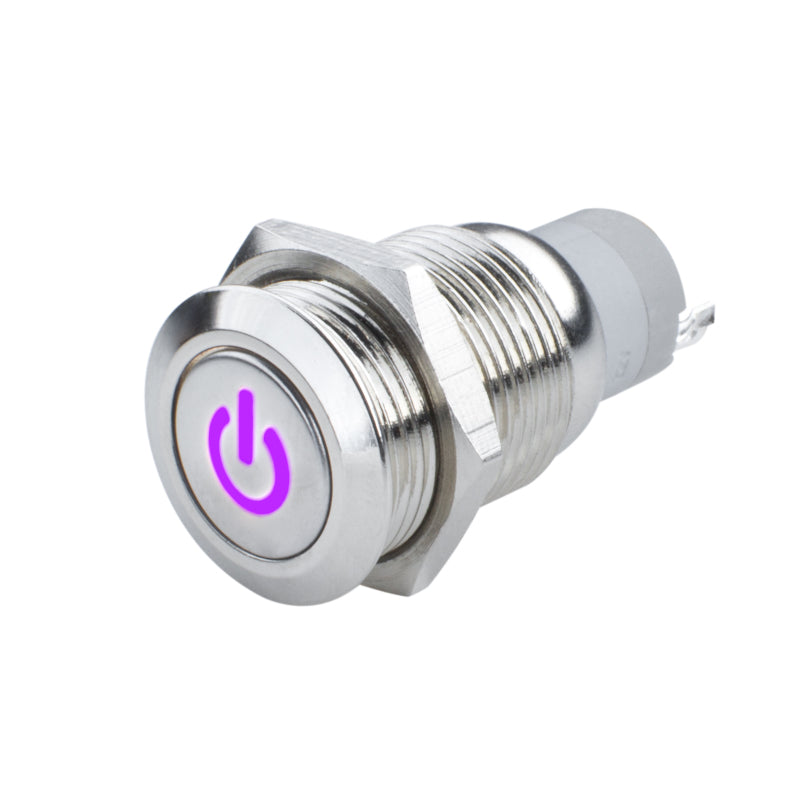 Oracle Pre-Wired Power Symbol Momentary Flush Mount LED Switch UV/Purple 2050-007