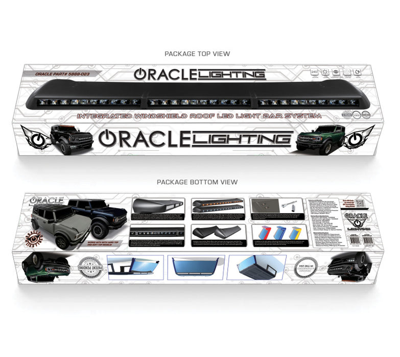 Oracle 2021+ Ford Bronco Integrated Windshield Roof LED Light Bar System SEE WARRANTY 5888-023-MF