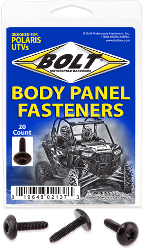 Bolt Motorcycle Hardware RZR-BDPNL Utv Body Panel Fasteners M6x24 Body Panel Screws 20 Piece