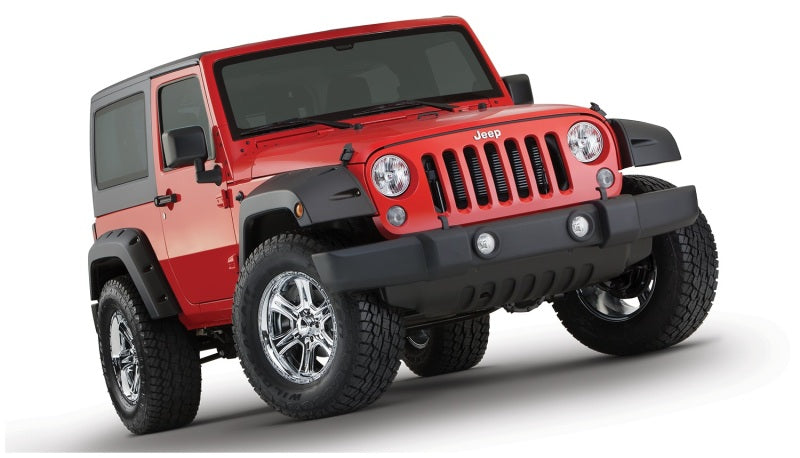 Bushwacker 07-18 compatible with Jeep Wrangler Pocket Style Flares 2pc Black 10077-02