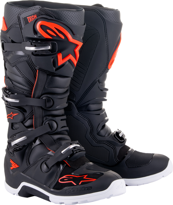 Alpinestars Men's Mx Offroad Motorcycle Boots, Black/Red Fluo, 9