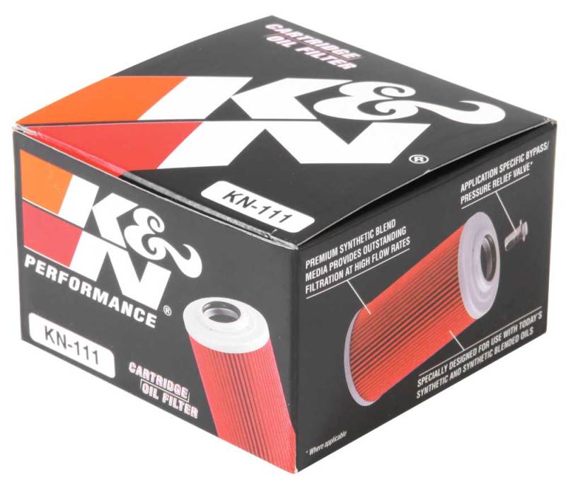 K&N Motorcycle Oil Filter: High Performance, Premium, Designed to be used with Synthetic or Conventional Oils: Fits Select Honda Vehicles, KN-111