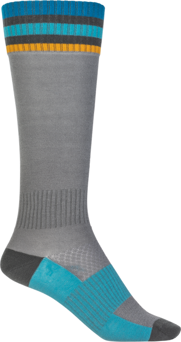 Fly Racing 2022 Youth MX Riding Socks (Thin Grey, Youth)