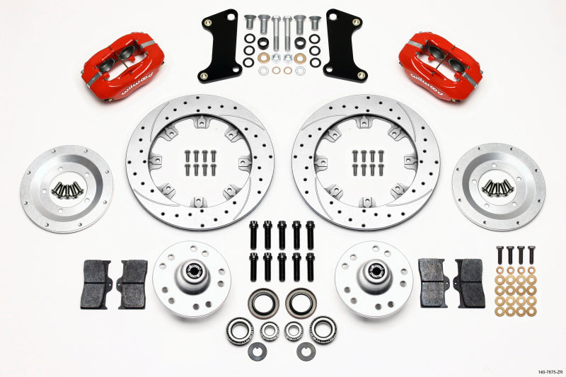 Wilwood Forged Dynalite Front Kit 12.19in Drill-Zinc Red 67-69 Camaro 64-72 Nova Chevelle 140-7675-ZR