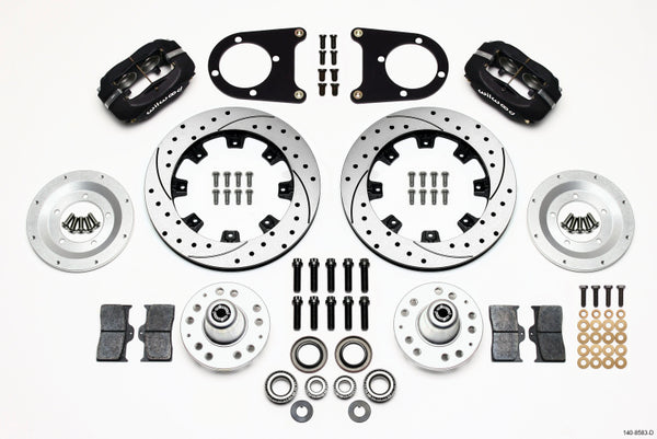 Wilwood Forged Dynalite Front Kit 12.19in Drilled 37-48 Ford Psgr. Car Spindle 140-8583-D