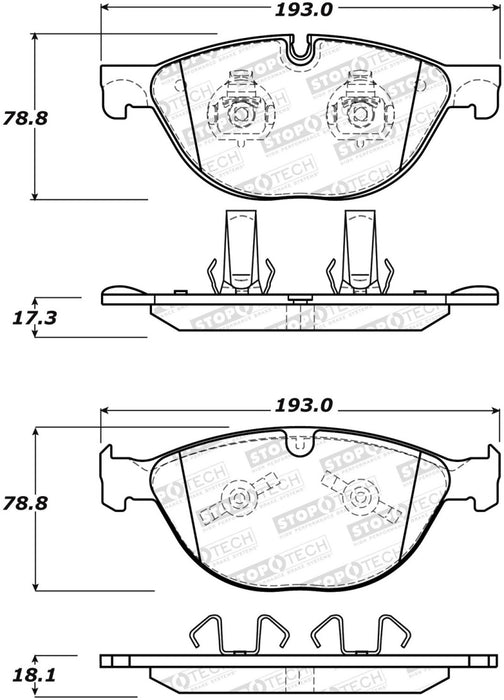 StopTech Street Brake Pads Front 308.1448