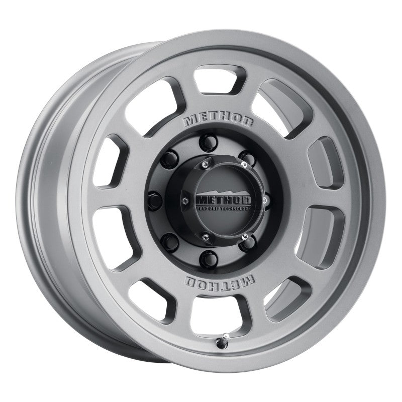 Method MR705 17x8.5 0mm Offset 8x180 130.81mm CB Titanium Wheel MR70578588800