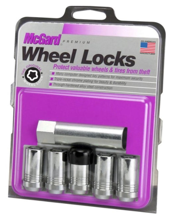 McGard Wheel Lock Nut Set 5pk. (Cone Seat Tuner) M14X1.5 / 22mm Hex / 1.648in OAL Chrome 25515