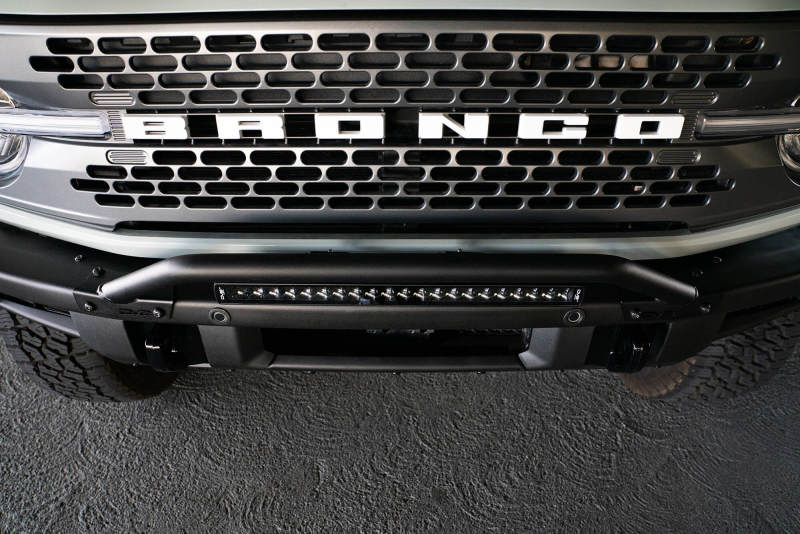 DV8 Offroad 2021-2022 Ford Bronco (Not For Factory Plastic Bumper) Factory Bumper Bull Bar Black LBBR-06