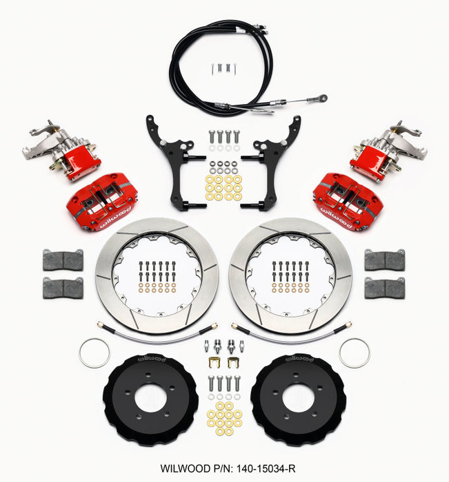 Wilwood Dynapro Radial4 / MC4 Rear Kit 12.88 Red 2006-15 Miata w/Lines & Cables 140-15034-R