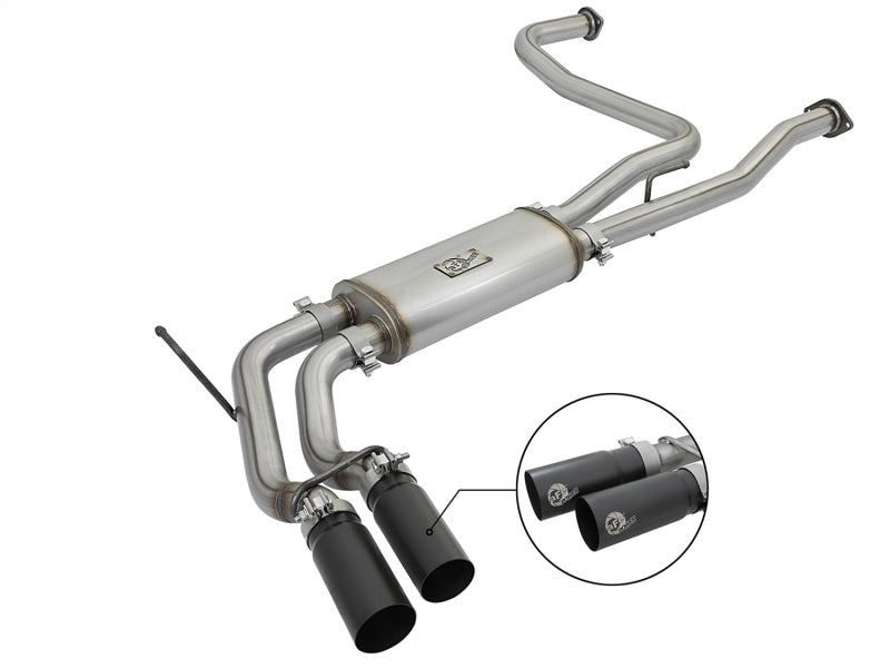 aFe Rebel Series 3in 409 SS Cat-Back Exhaust w/ Black Tips 04-15 Compatible with Nissan Titan V8 5.6L 49-46124-B