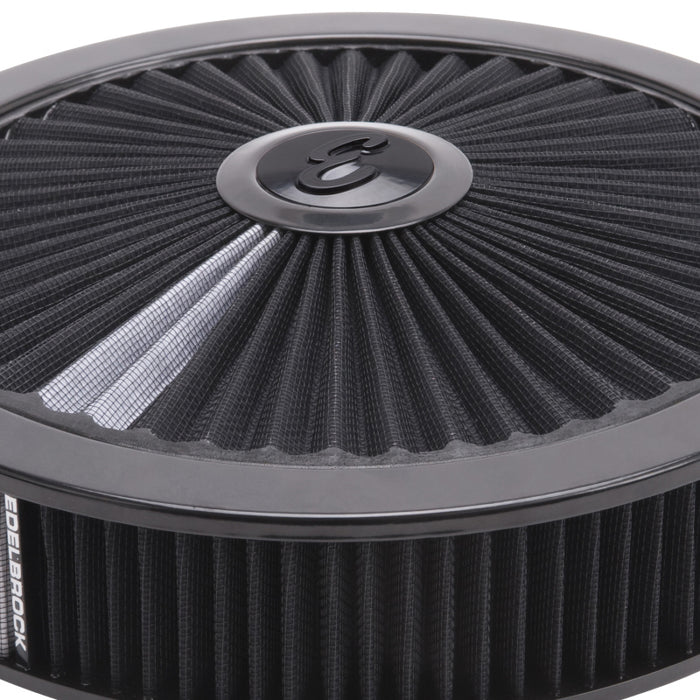 Edelbrock Air Cleaner Pro-Flo High-Flow Series Round Filtered Top 14In Dia X 3 125In Dropped Base 43662