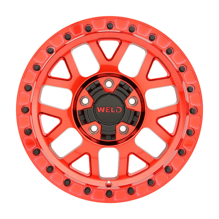 Weld Off-Road W905 17X9 Cinch Beadlock 5X127 5X139.7 ET-12 BS4.50 Candy Red / Red Ring 87.1 W90579057450