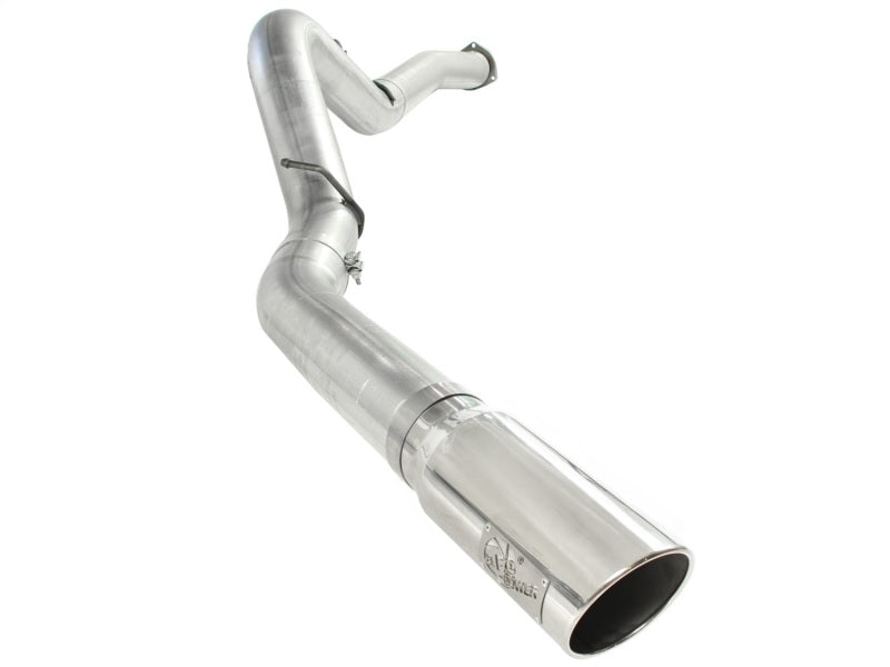 aFe ATLAS 5in DPF-Back Alum Steel Exhaust System Polished Tip GM Diesel Trucks 7.5-10 V8-6.6L td LMM 49-04040-P