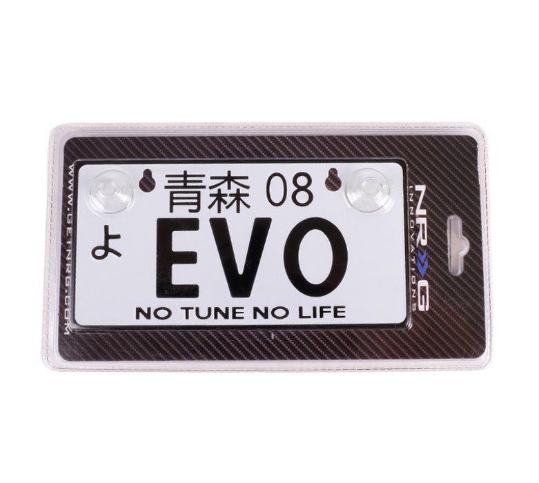 NRG Mini JDM Style Aluminum License Plate (Suction-Cup Fit/Universal) EVO MP-001-EVO