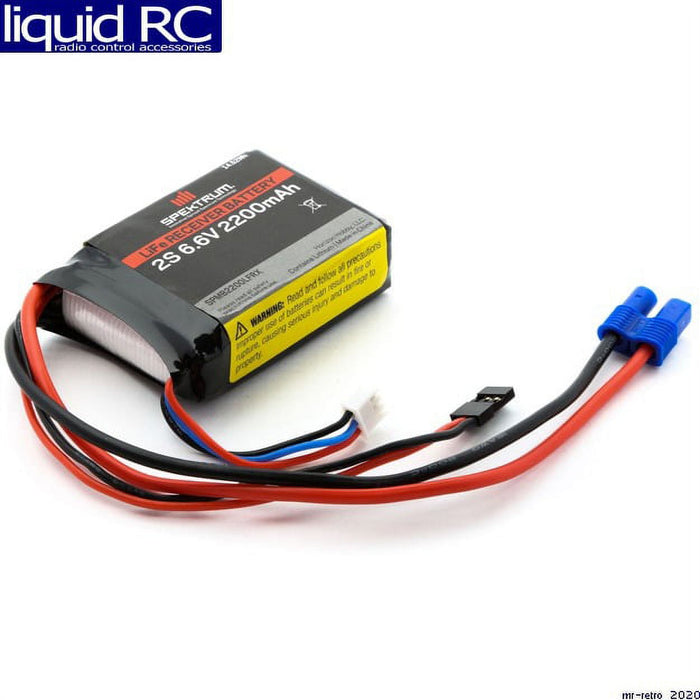 Spektrum B2200LFRX 2200mAh 2S 6.6V Li-Fe Receiver Battery