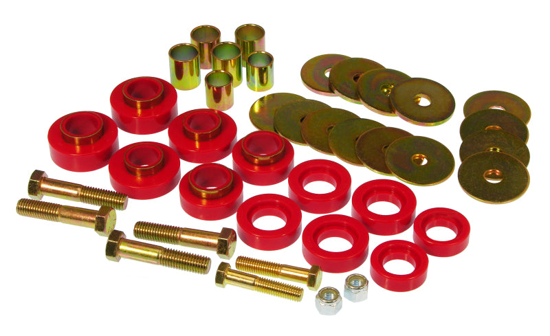 Prothane 67-81 Chevy Camaro Body Mount Kit w/ Hardware Red 7-139