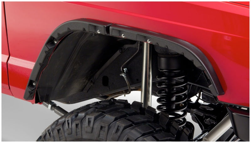 Bushwacker 84-01 compatible with Jeep Cherokee Flat Style Flares 4pc Black 10922-07