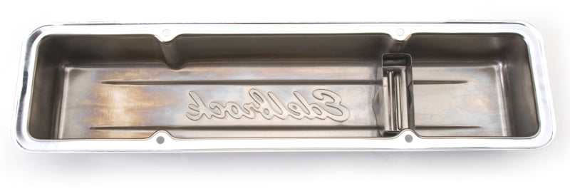 Edelbrock Valve Cover Signature Series Chevrolet 1959-1986 262-400 CI V8 Low Chrome 4449