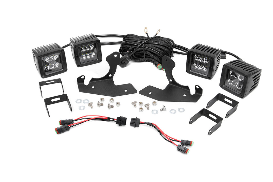 Rough Country Led Light Fog Mount Dual 2" Black Pairs Chevy Silverado 1500/2500Hd/3500Hd 2Wd/4Wd 70762