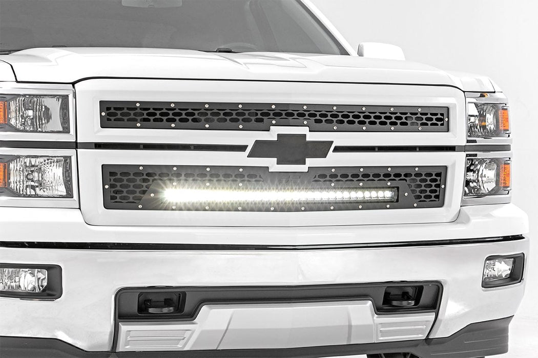 Rough Country Mesh Grille 30" Single Row Led Black Chevy Silverado 1500 (14-15) 70103