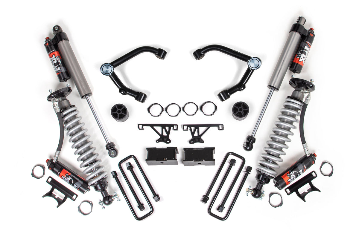 BDS 2007-2016 Fits GM 1500 4WD 3" Suspension Lift Kit Cast Steel OE Uca , 1" Rear Lift, Block FOX 2.5 Pes C/o, FOX 2.5 Pes Shocks 757PES