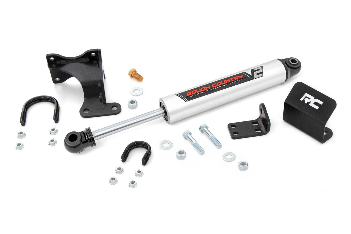 Rough Country V2 Steering Stabilizer Axle Bracket 2-8 Inch Lift Fits Jeep Wrangler Jk (07-18) 8731970