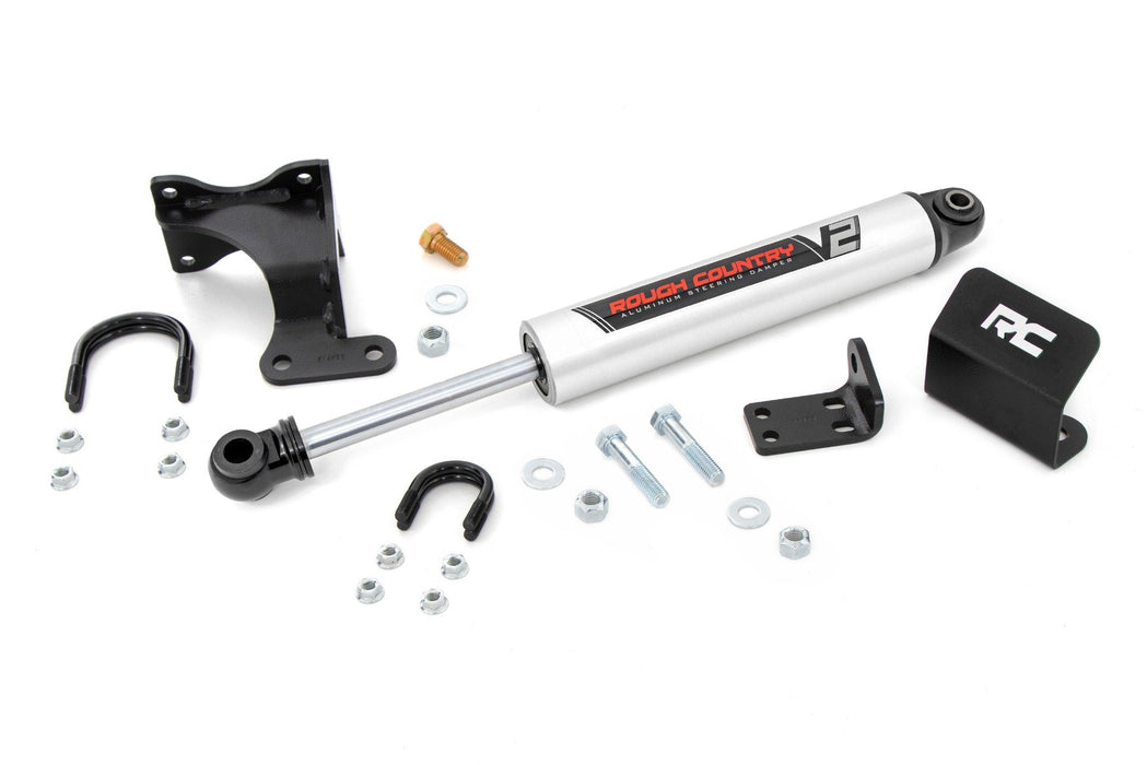 Rough Country V2 Steering Stabilizer Axle Bracket 2-8 Inch Lift compatible with Jeep Wrangler Jk (07-18) 8731970