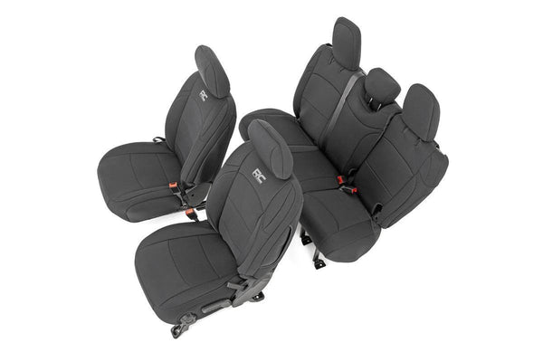 Rough Country Seat Covers Front And Rear W/ Armrest Fits Jeep Wrangler Jl (18-23) 91012