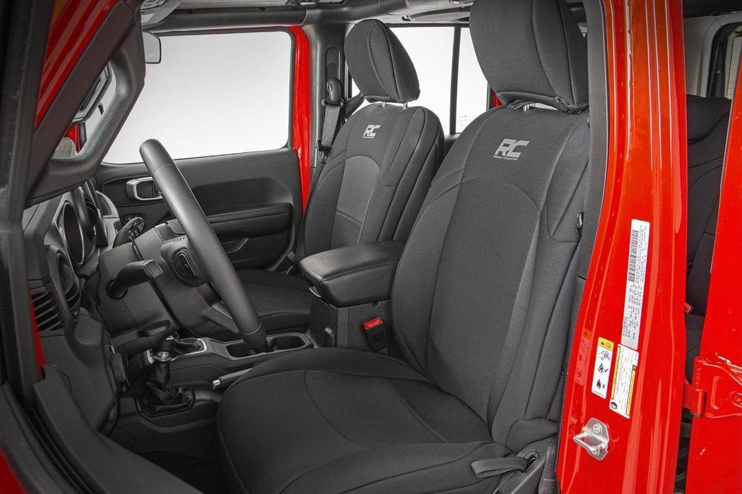 Rough Country Seat Covers Front And Rear W/ Armrest compatible with Jeep Wrangler Jl (18-23) 91012