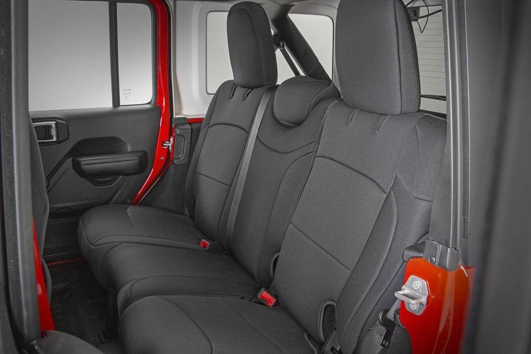 Rough Country Seat Covers Front And Rear W/ Armrest compatible with Jeep Wrangler Jl (18-23) 91012