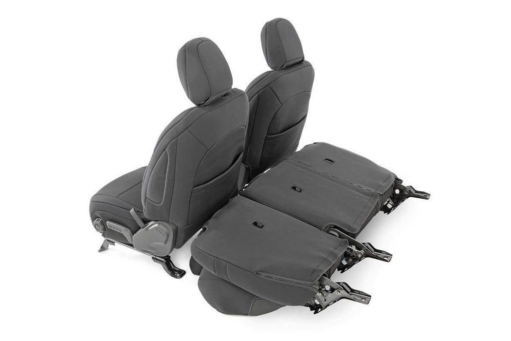 Rough Country Seat Covers Front And Rear W/ Armrest compatible with Jeep Wrangler Jl (18-23) 91012