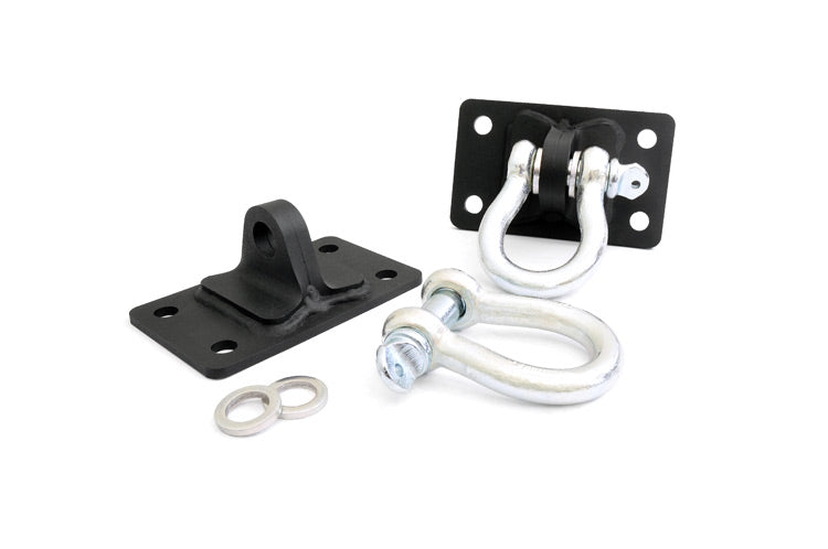 Rough Country D Ring Shackles And Mounts Stubby Winch Bumpers Fits Jeep Wrangler Jk (07-18) 1046