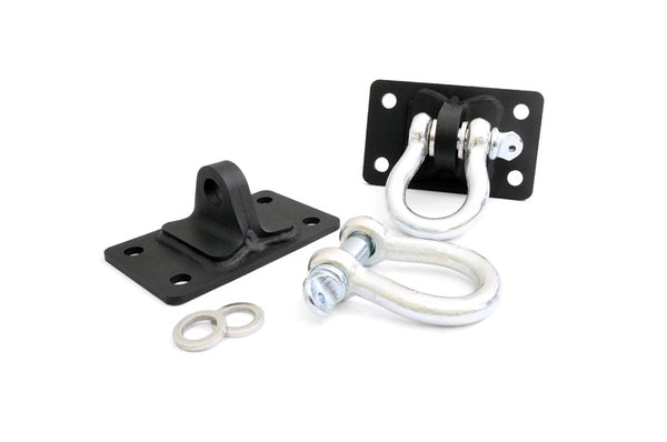Rough Country D Ring Shackles And Mounts Stubby Winch Bumpers Fits Jeep Wrangler Jk (07-18) 1046