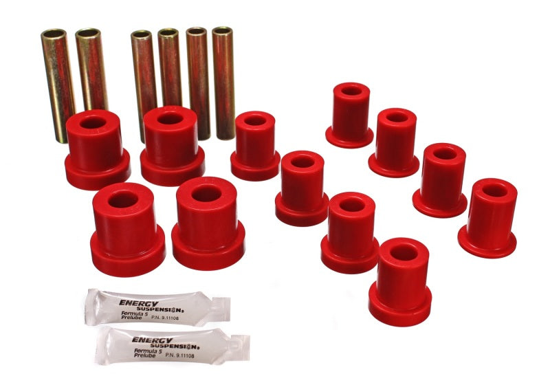 Energy Suspension 73-87 GM Denali XL/SUburban/Yukon XL 4WD Red Front Leaf Spring Bushing Set 3.2112R