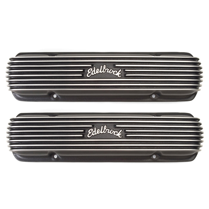 Edelbrock Valve Cover Classic Series Pontiac 1962-1979 301-455 CI V8 Black 41303