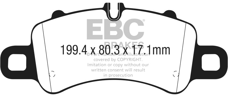 EBC 2016+ Porsche Boxster 718 (Iron Rotors Only) 2.5L Turbo Yellowstuff Front Brake Pads DP42307R