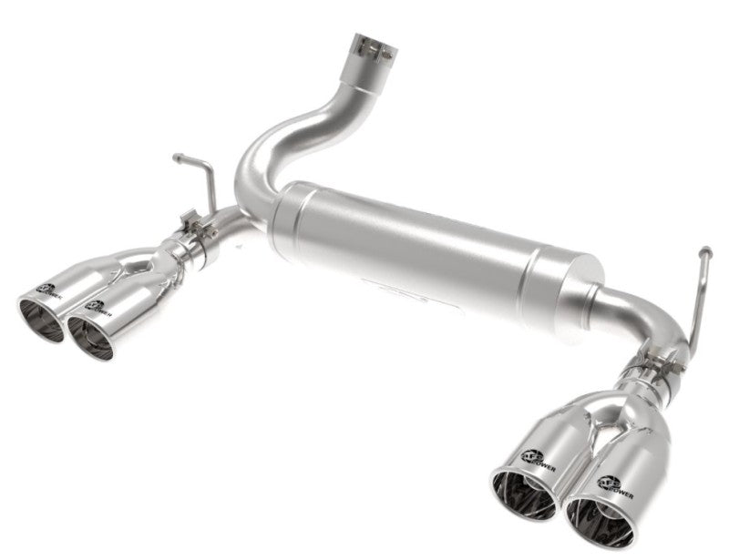 aFe Rebel Series 2.5in 409 SS Axle-Back Exhaust Polished 07-18 compatible with Jeep Wrangler (JK) V6-3.6L/3.8L 49-48086-P